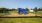 a playground with blue slide